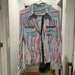 Le Caviar snap front shirt Medium